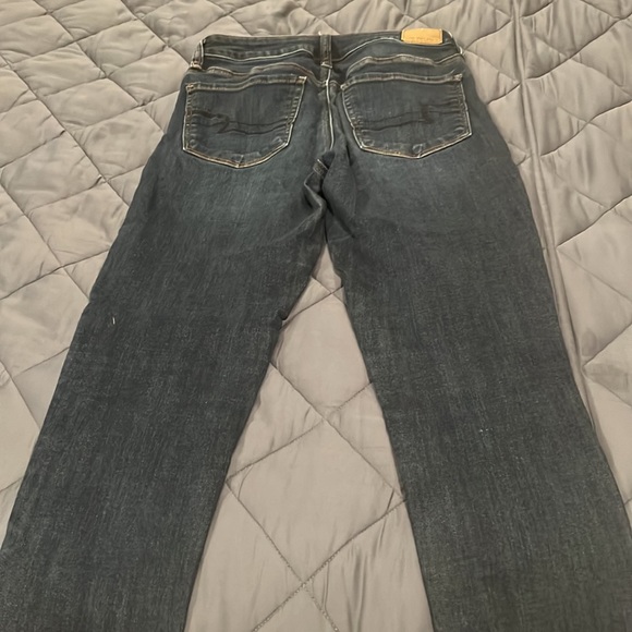 A.Eagle High Rise Jeggings Darkwash Blue Denim Size 6 Short - Picture 3 of 3